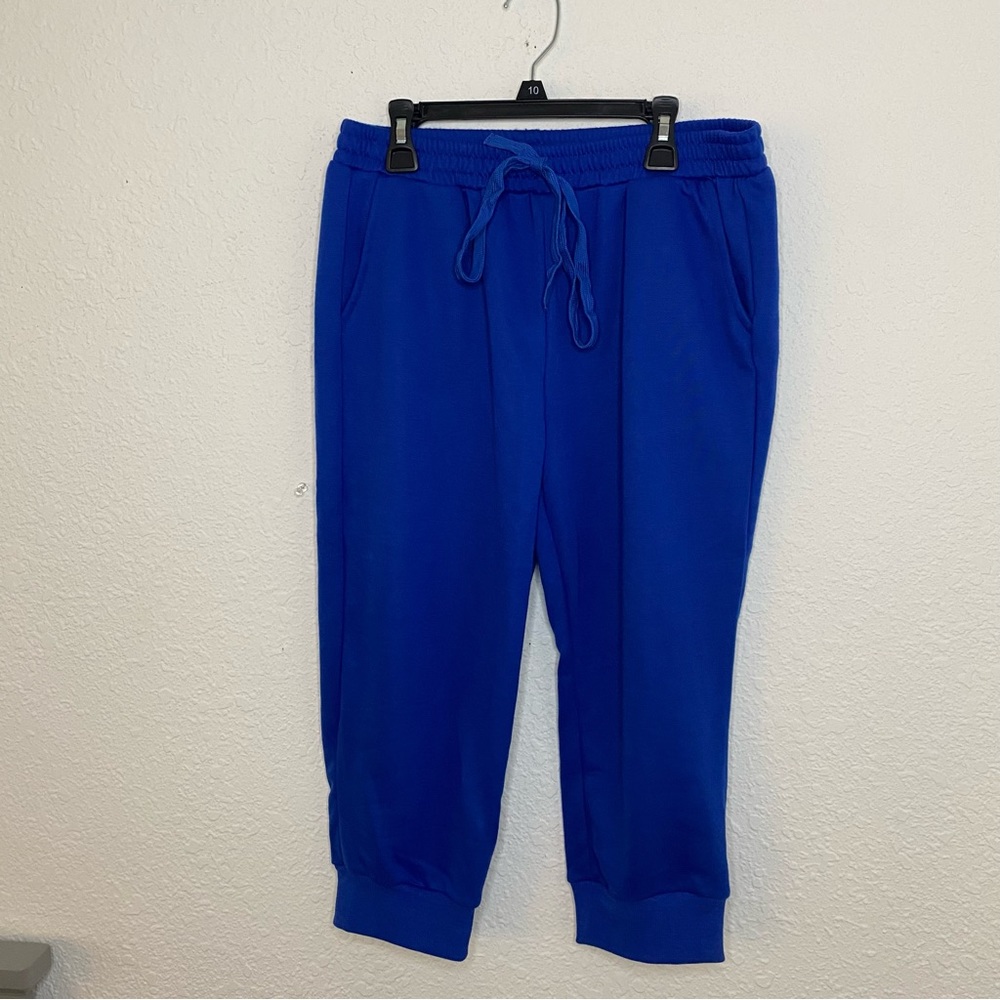 Fashion Nova Royal Blue Cropped Sweat Pants Women’s Size Large